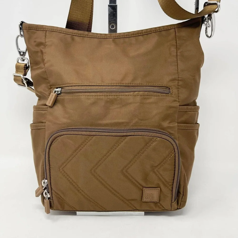 IHKWIP The Go Getter Crossbody Bag Mocha Brown Quilted‎ Large Wallet Organizer